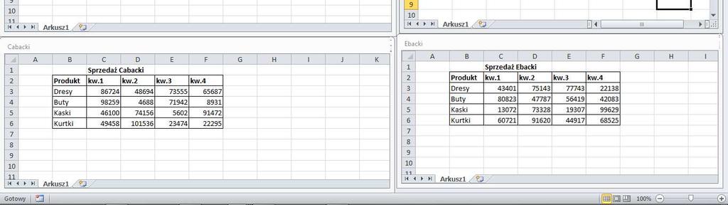 Pracę rozpoczynamy z pustym ekranem programu MS Excel: Do