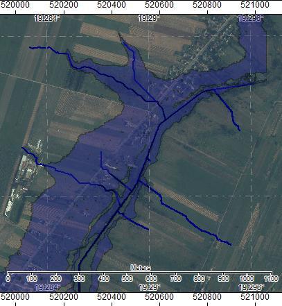Ryc. 27 Symulacja zasięgu fali powodziowej.