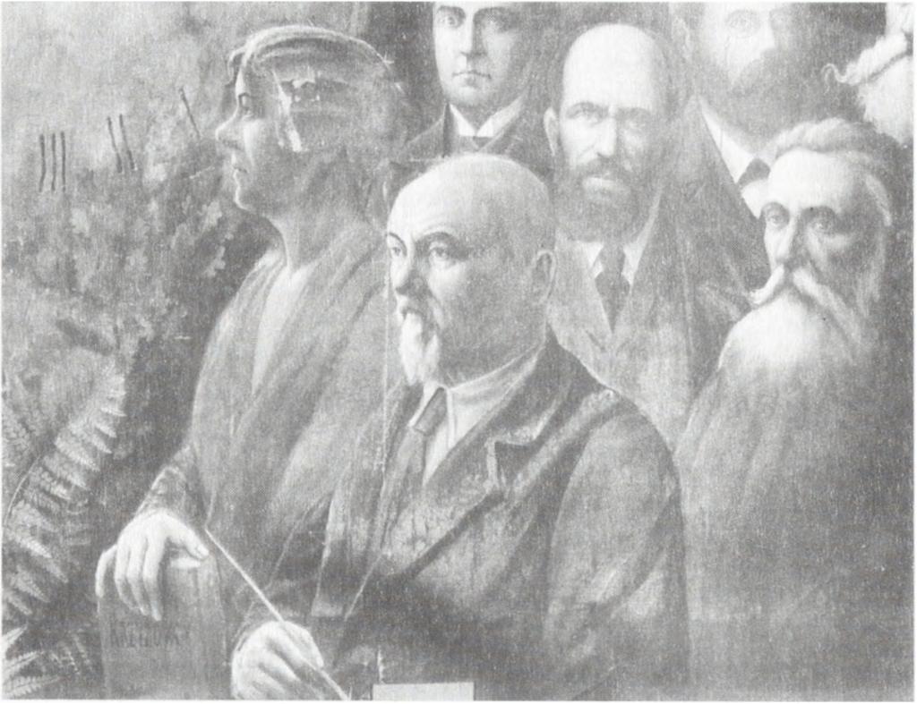 Seweryn Goszczyński, Kornel Ujejski i Maria Konopnicka. Osoby w dwóch górnych rzędach pokazane zostały w nieco pomniejszonej skali, głównie w popiersiu.