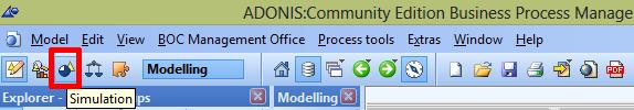Symulacja procesu BPMN Pakiet Adonis Community wyposażony jest w narzędzie umożliwiające użytkownikowi przeprowadzanie eksperymentów symulacyjnych na