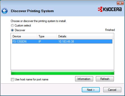 5 Zostanie wyświetlony komunikat informujący o pomyślnym zainstalowaniu drukarki. Aby zakończyć instalację drukarki i powrócić do menu głównego płyty CD-ROM, należy kliknąć przycisk Finish.