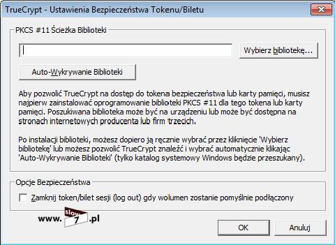 Rysunek 93 TrueCrypt ustawienia bezpieczeństwa tokenu/biletu Preferencje inn