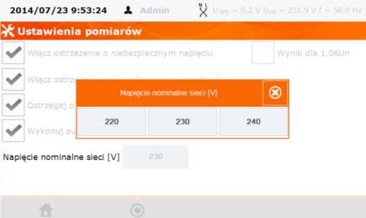 Uwagi: - Ostrzeżenia: Włącz ostrzeżenie o niebezpiecznym napięciu włącza/wyłącza komunikaty o możliwościach pojawienia się napięcia niebezpiecznego dla użytkownika podczas testów.