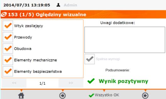 jeżeli oględziny wypadły pozytywnie. Można też kliknąć przycisk Wszystko OK.