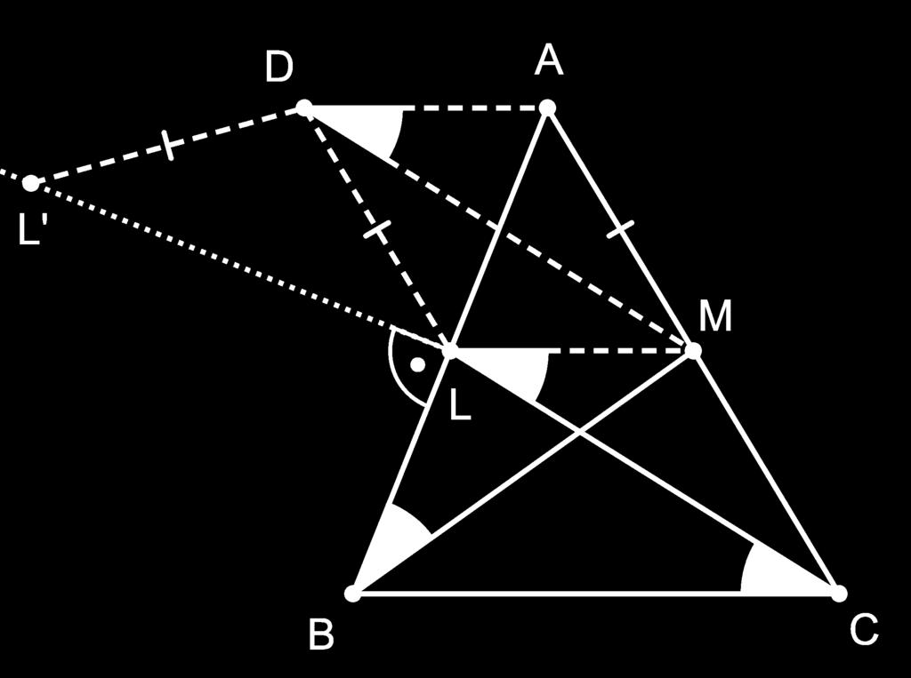 Własność 4. - sposób 1. (3) Możliwe środki okęgu: L : ABC - równoboczny.
