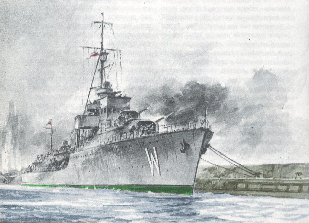 Wicher broni Helu - obraz Adama Werki Historia kontrtorpedowców Wicher i Burza rozpoczęła się latem 1925 r., w oddalonym od morza Inowrocławiu.