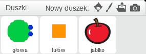 Zwróćmy uwagę na to, aby średnica głowy była większa od boku kwadratu stanowiącego tułów. Rysunek 2. Przygotowane duszki Zajmijmy się na początek duszkiem głowa.