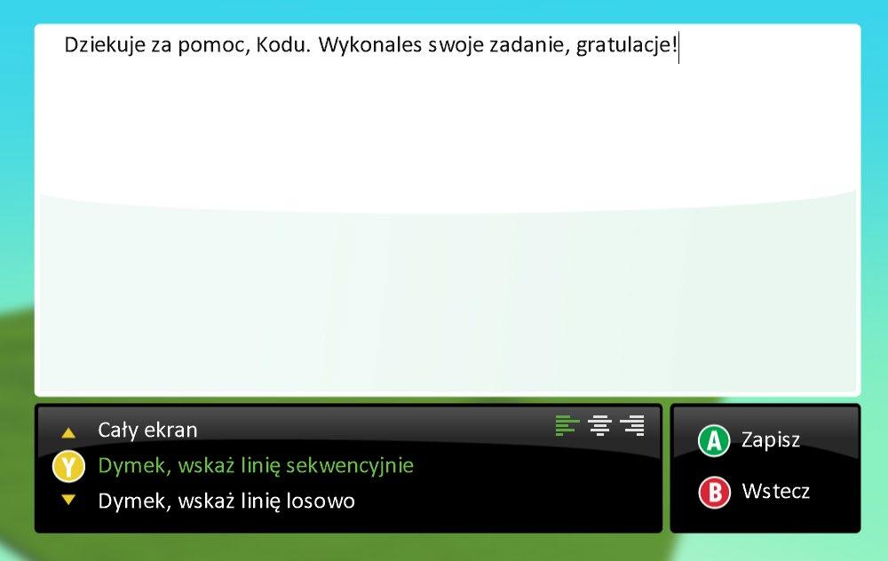 Kolejnym krokiem będzie skonfigurowanie kwestii wypowiadanej przez drugiego Kodu po tym, jak zbierzemy więcej, niż 10 punktów.