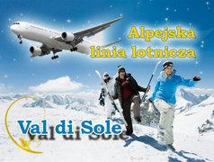 Alpejska linia lotnicza z Modlina do stacji Val di Sole, Val di Fassa, Valtellina, Val di Fiemme.