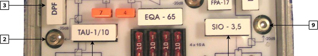 Input filter separating forward and return bands 3. Wejciowy filtr dipleksowy 4. Input attenuator 4. Tłumik wejciowy 5. Input equaliser 5.