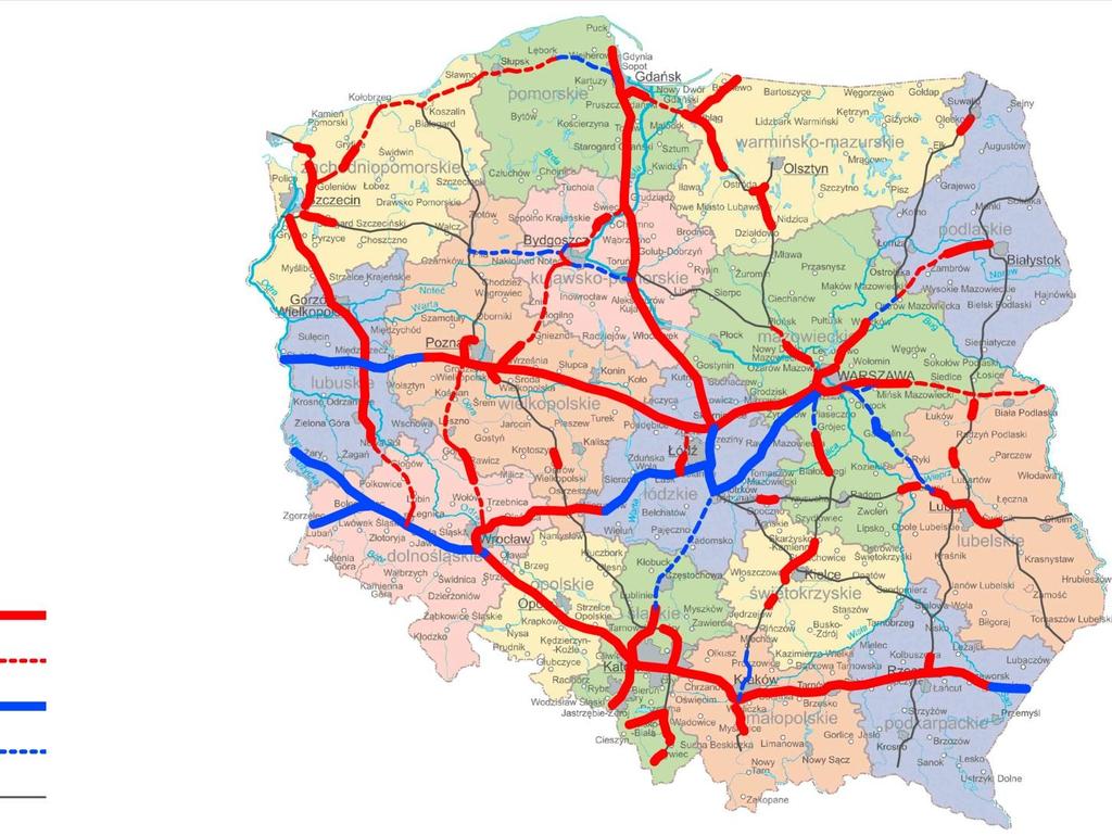 Rodzaje nawierzchni na autostradach i drogach ekspresowych istniejące naw.