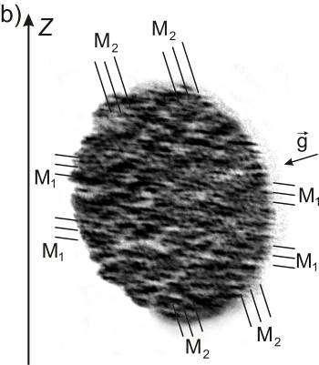 fazy γ ) oraz b) 4mm/min (refleks 022 fazy γ ).