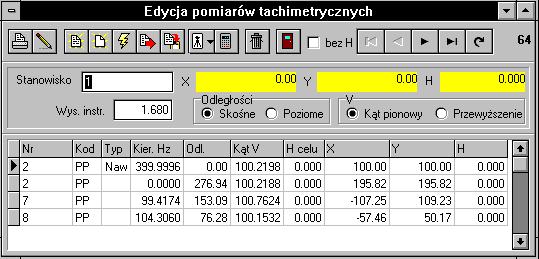 Instrukcja obsługi programu WinKalk 75 5.6.2 Edycja pomiarów Ta opcja służy do edycji pomiarów zgromadzonych w bazie danych.