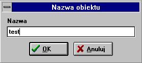 Instrukcja obsługi programu WinKalk 9 Wpisujemy nazwę np. TEST i naciskamy ENTER. Obiekt zostaje utworzony i pojawia się główne okno programu. 4.