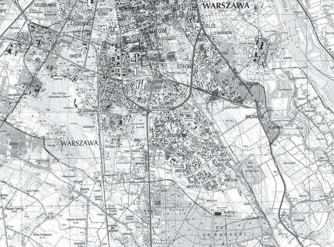 WIS A Vistula River JEZIORO WILANOWSKIE Wilanów Lake POTOK S U EWIECKI S u ew Stream II 1 I 2 RÓW GRABOWSKI Grabów Trench pokrycia obszarami nieprzepuszczalnymi i pełnego (100%) skanalizowania.