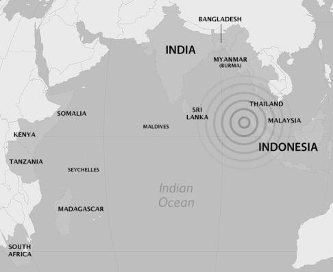 Trzęsienie ziemi o magnitudzie 9,1 w skali Richtera, którego epicentrum znajdowało się 30 km pod dnem Oceanu Indyjskiego w pobliżu zachodniego wybrzeża północnej Sumatry wywołało fale tsunami, które