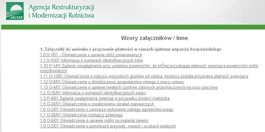 przycisku <Wzory załączników/inne>.