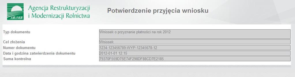 Wyszukiwanie zatwierdzonego wniosku, wydruk i zapis potwierdzenia przyjęcia wniosku