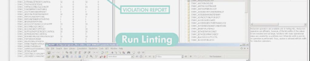 early bug detection, ensuring correct RTL code early in the design cycle. Key Features Supports 200 VHDL and Verilog Design Rules.