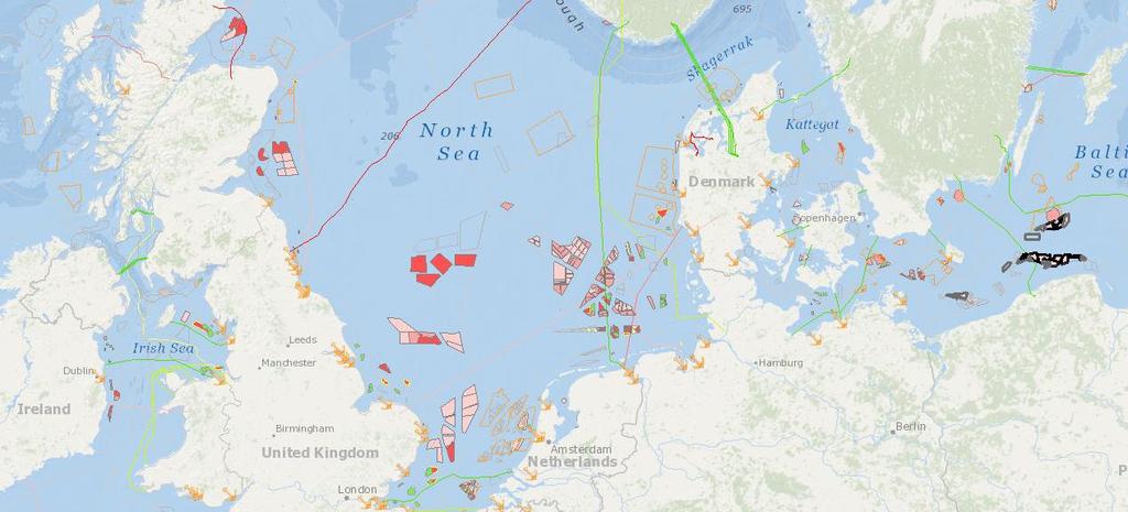 Lokalizacja farm wiatrowych w Europie Północnej Morskie Farmy