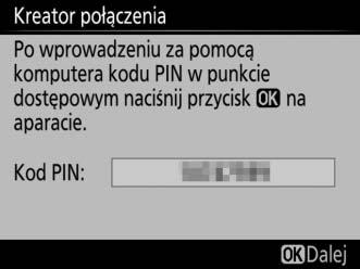 Więcej informacji zawiera dokumentacja dołączona do punktu dostępowego bezprzewodowej sieci LAN. Połączenia bezprzewodowe 2 Naciśnij przycisk J na aparacie.