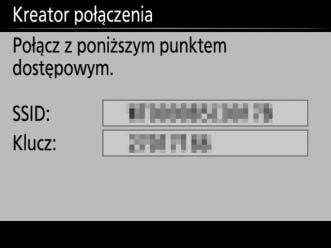 Połączenia bezprzewodowe Bezpośrednie (punkt dostępowy) Wybranie Bezpośrednie (punkt dostępowy) w kroku 6 na stronie 69 włącza tryb punktu dostępowego, w którym aparat pełni rolę punktu dostępowego