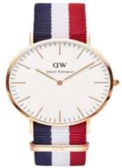 DANIEL WELLINGTON zegarek z materiałowym paskiem w kolorach