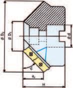 Frezy sk adane Frezy do fazek 15, 30, 45, 60, 75, z wewn trznym ch odzeniem Wykonanie: Stabilny frez do fazek, gwarantujàcy spokojnà prac i ma e drgania przy skrawaniu, dzi ki pozytywnej geometrii