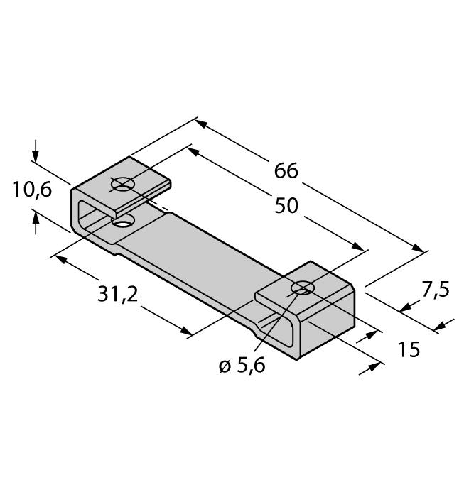 M1-Q25L 6901045 Uchwyt montażowy dla czujnika przemieszczenia liniowego Q25L; aluminium; 2 szt.