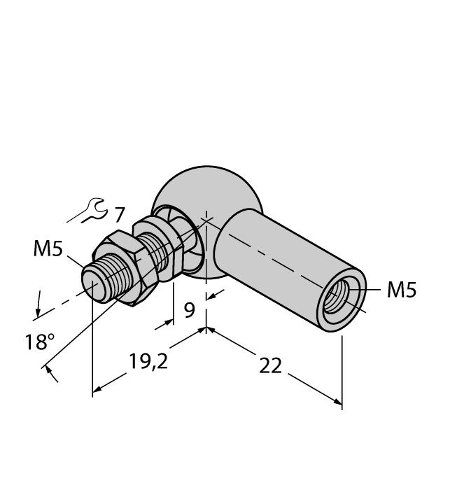 ABVA-M5 6901058 Złącze osiowe dla prowadzonego elementu pozycjonującego, stal nierdzewna RBVA-M5 6901059 Złącze kątowe dla prowadzonego elementu pozycjonującego,