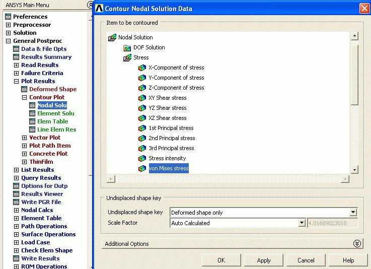 18 z 28 Ponieważ wcześniej zmieniliśmy przedziały zakresów rysowania dla rysunku przemieszczeń na "User Specified", teraz trzeba je przywrócić na "Auto calculated", aby uzyskać nowe wartości