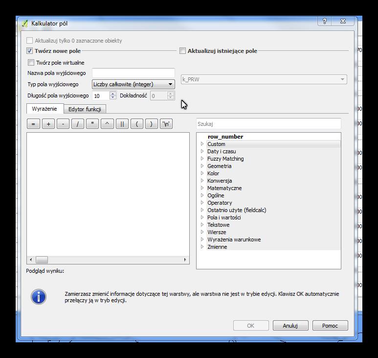 Systemy informacji geograficznej Laboratorium 8. Temat: QGIS kalkulator pól.