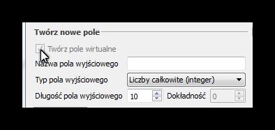 Modyfikować atrybuty można poprzez zaznaczenie opcji Tworzyć nowe atrybuty będące wynikiem wybranej funkcji można poprzez zaznaczenie opcji Aby dokonać edycji atrybutów w kalkulatorze pól należy