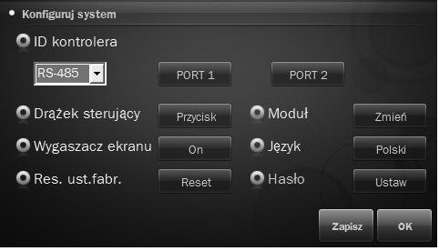 Konfiguracja DVR Na ekranie konfiguracji DVR można określić rodzaj urządzenia DVR i prędkość. 1. Na głównym ekranie konfiguracji naciśnij przycisk <DVR>. 2.