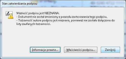 8.2.1 Weryfikacja pdstawwa Weryfikacja pdstawwa mże być przeprwadzna przy wykrzystaniu pdstawwych funkcjnalnści Adbe Reader.