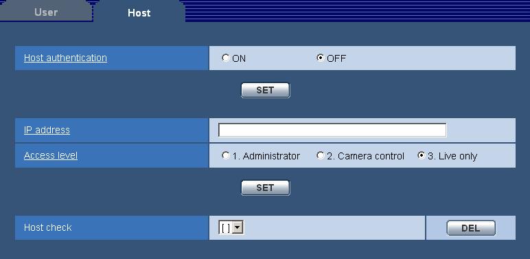 51 Access level (Poziom dostępu). Wybierz poziom dostępu dla użytkownika. Domyślnie jest to 3. Live only (Tylko Live). 1. Administrator. Użytkownik ma dostęp do wszystkich funkcji kamery. 2.