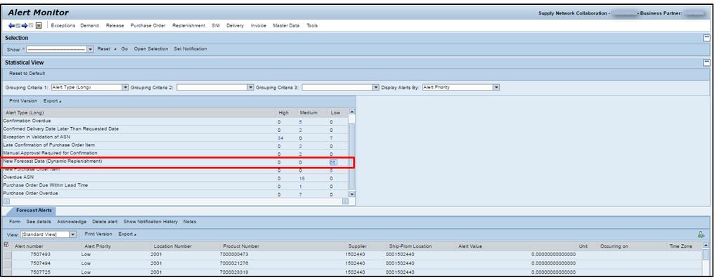 Sprawdzanie nowego zapotrzebowania firmy 3M w monitorze alertów (Alert Monitor) Po otrzymaniu wiadomości e-mail informującej o nowym planowym zapotrzebowaniu osoba przetwarzająca SNC dostawcy loguje