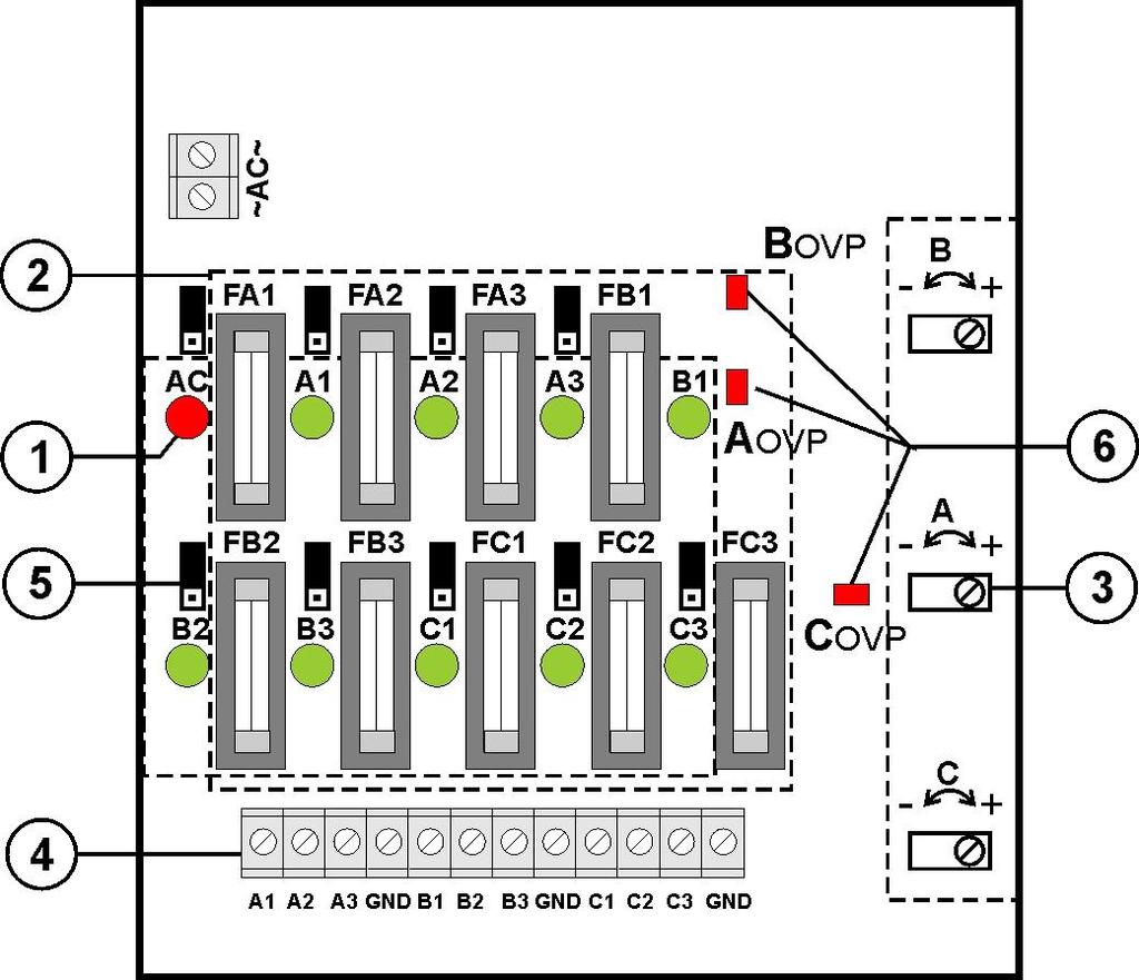 1.3. Opis elementów i złącz zasilacza. Tabela 1. Elementy płyty pcb zasilacza (patrz rys. 2). Element nr.