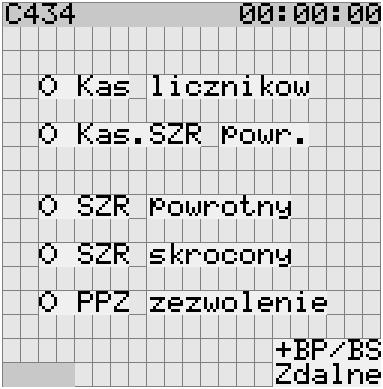 000 GLOW Typ pola 6004 Rys. 8 Synoptyka pola C434 Należy pamiętać, aby rozpoczynać konfigurację C434 od nastawienia tego parametru, a następnie konfigurować funkcje zabezpieczeniowe i logiczne.