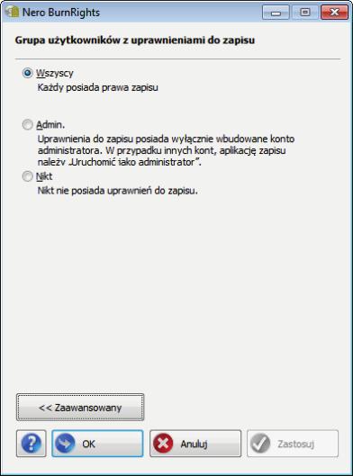 Okno uproszczone programu Nero BurnRights w systemie Windows Vista, Windows 7 i Windows 8 4 Okno uproszczone programu Nero BurnRights w systemie Windows Vista, Windows 7 i Windows 8 Po uruchomieniu