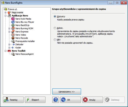 Okno zaawansowane programu Nero BurnRights w systemie Windows Vista, Windows 7 i Windows 8 5 Okno zaawansowane programu Nero BurnRights w systemie Windows Vista, Windows 7 i Windows 8 Po uruchomieniu