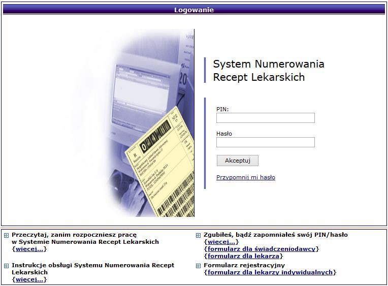 3. Logowanie do systemu Dostęp do pracy w systemie uzyskuje się korzystając z przeglądarki internetowej. W pole adres należy wprowadzić adres serwera, na którym umieszczona została aplikacja, np.