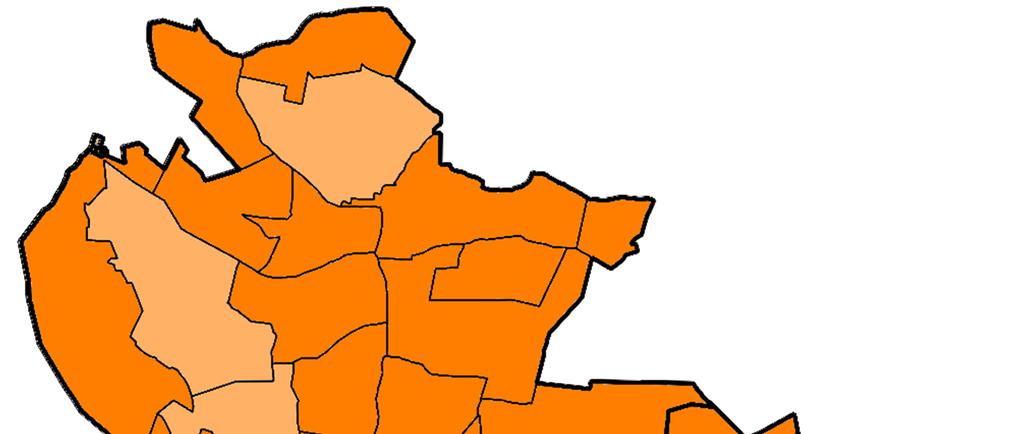 Wskaźnik syntetyczny dla wskaźników opisujących problemy społeczne w Gminie Łask pozwolił wskazać najbardziej problemowe w tej dziedzinie życia i funkcjonowania gminy (im wskaźnik wyższy tym obszar