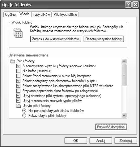 System Windows automatycznie wyświetla obrazy na ikonach folderów z multimediami.