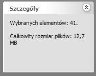 Na przykład po zaznaczeniu pliku Bach, widocznego na rysunku 1, panel Szczegóły wygląda tak: Gdyby zaznaczono wszystkie pliki widoczne na rysunku 1, sekcja ta wyglądałaby tak: Jeśli stwierdzisz, że