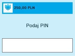 2.1.7 PRZYKŁADOWY PROCES AUTORYZACJI DLA TRANSAKCJI SPRZEDAŻY KOD PIN Rozpoczęcie transakcji sprzedaży odbywa się po podaniu kwoty transakcji i wprowadzeniu danych karty np.