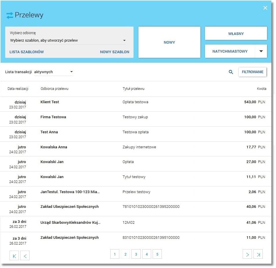 Rozdział 5 Przeglądanie przelewów Rozdział 5.