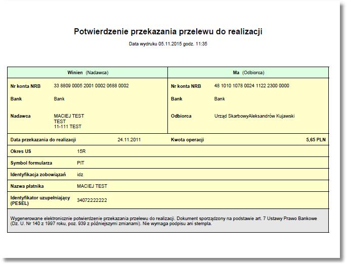 Rozdział 11 Pobranie potwierdzenia przekazania przelewu do realizacji Rozdział 11.