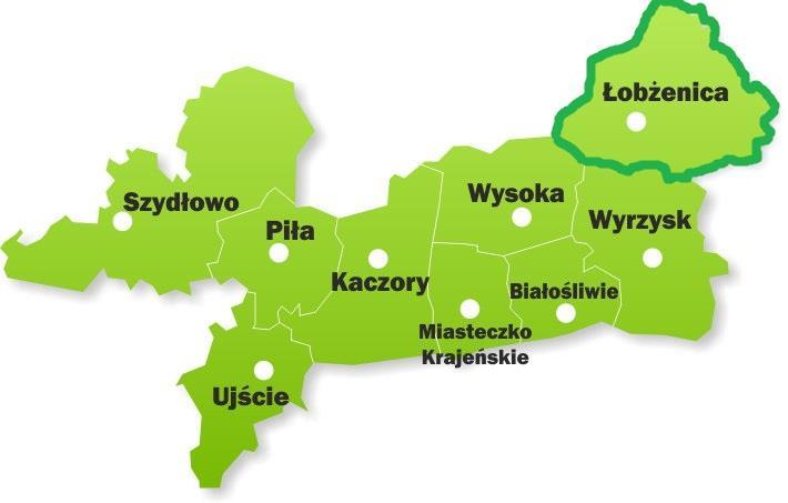 Powierzchnia gminy wynosi 190,7 km² i obejmuje miasto Łobżenica o powierzchni 325 ha oraz sołectwa Chlebno, Dębno,