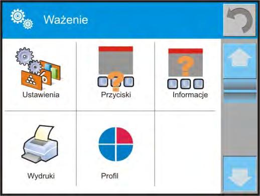 na wyświetlaczu pojawi się menu: o <Ustawienia> - dodatkowe opcje związane z modem o <Przyciski> - definiowanie przycisków szybkiego dostępu o <Informacje> - wybór informacji, które będą pokazane w